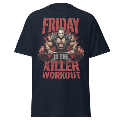 Friday Is The Killer Workout T-Shirt | Horror Gym Apparel - Navy - T-Shirts Online