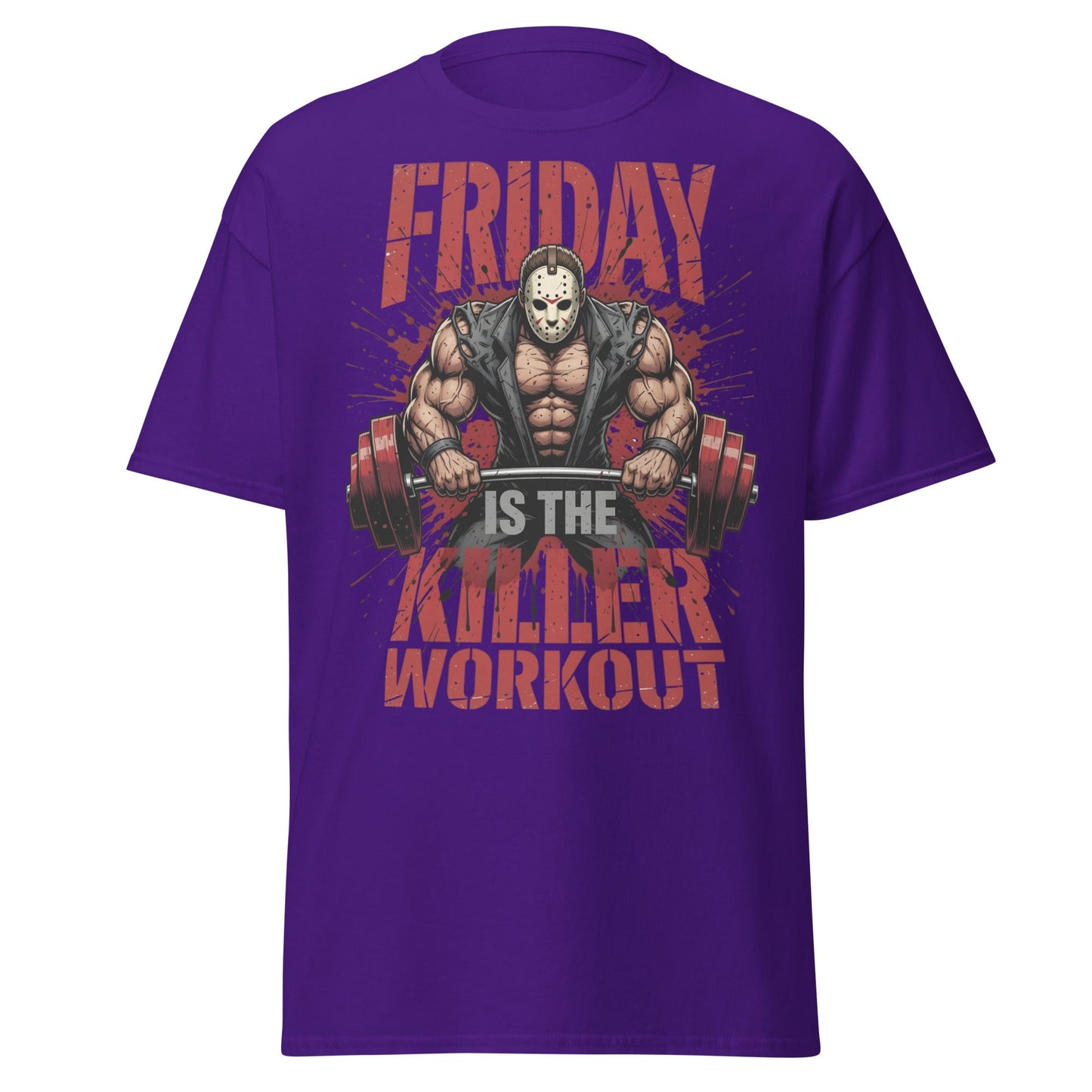 Friday Is The Killer Workout T-Shirt | Horror Gym Apparel - Purple - T-Shirts Online