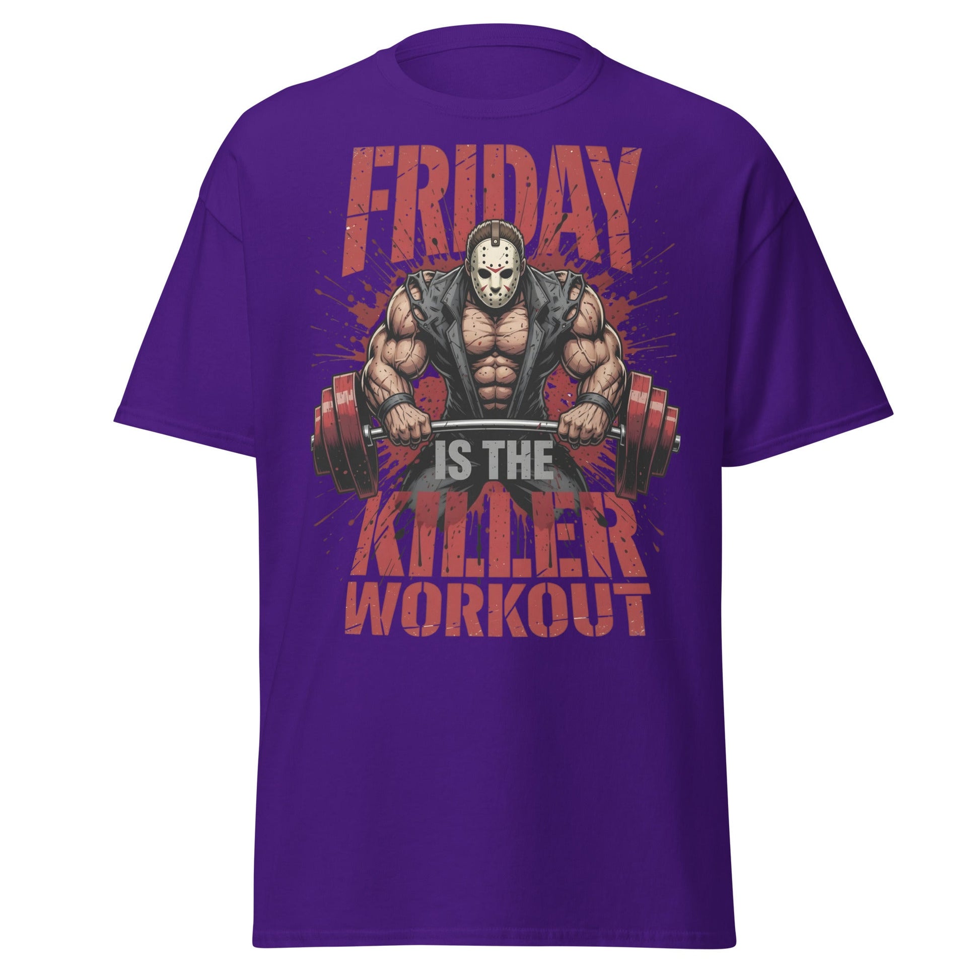 Friday Is The Killer Workout T-Shirt | Horror Gym Apparel - Purple - T-Shirts Online
