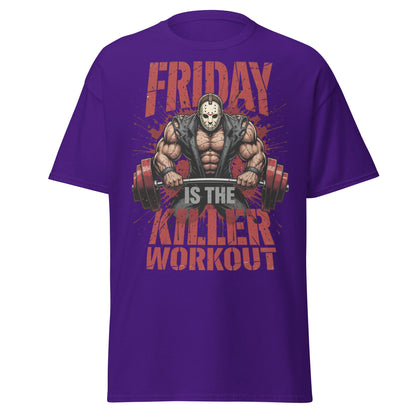 Friday Is The Killer Workout T-Shirt | Horror Gym Apparel - Purple - T-Shirts Online