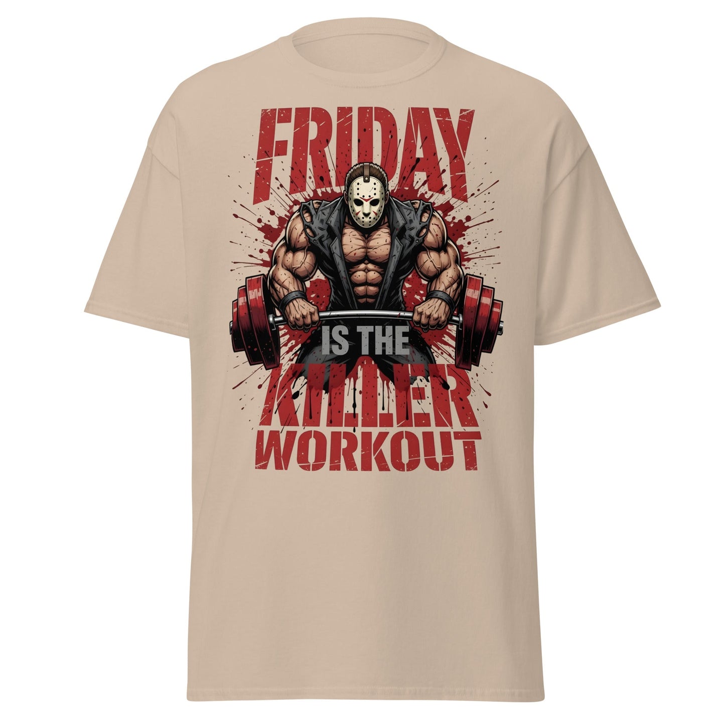 Friday Is The Killer Workout T-Shirt | Horror Gym Apparel - Sand - T-Shirts Online