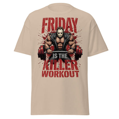 Friday Is The Killer Workout T-Shirt | Horror Gym Apparel - Sand - T-Shirts Online