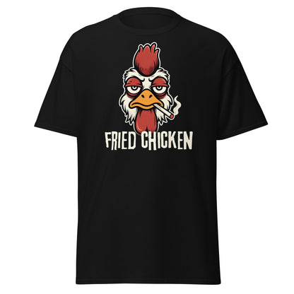 Fried Chicken Funny Rooster Graphic T-Shirt - Black - T-Shirts Online