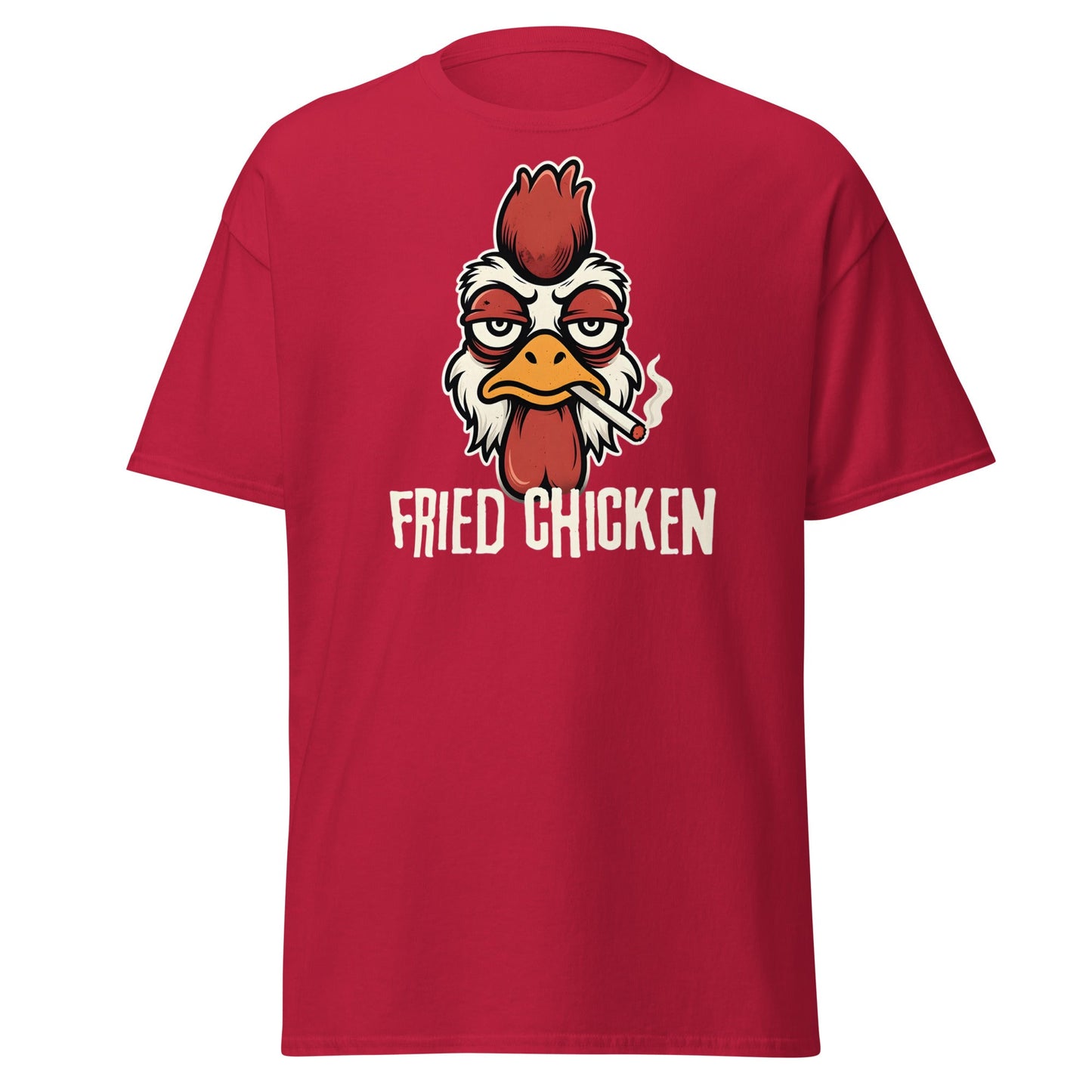 Fried Chicken Funny Rooster Graphic T-Shirt - Cardinal - T-Shirts Online
