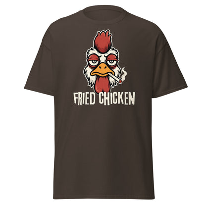 Fried Chicken Funny Rooster Graphic T-Shirt - Dark Chocolate - T-Shirts Online