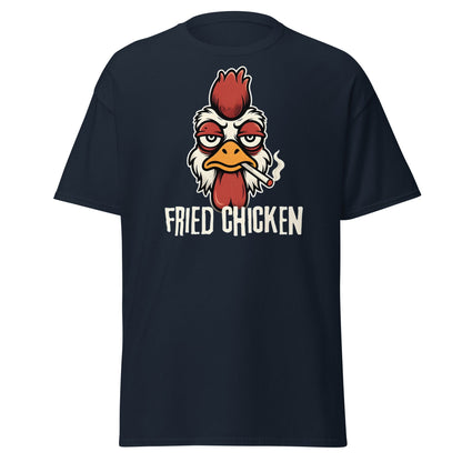 Fried Chicken Funny Rooster Graphic T-Shirt - Navy - T-Shirts Online