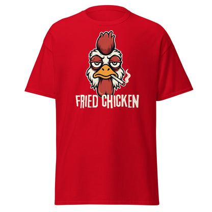 Fried Chicken Funny Rooster Graphic T-Shirt - Red - T-Shirts Online