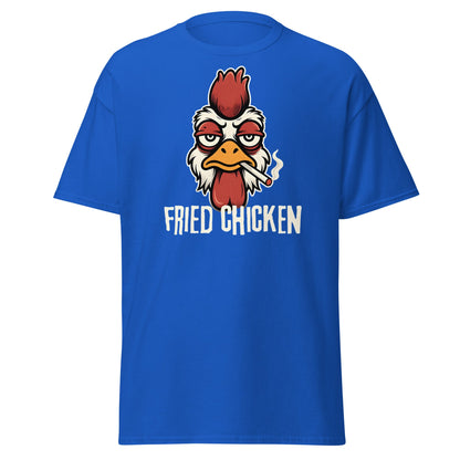 Fried Chicken Funny Rooster Graphic T-Shirt - Royal - T-Shirts Online