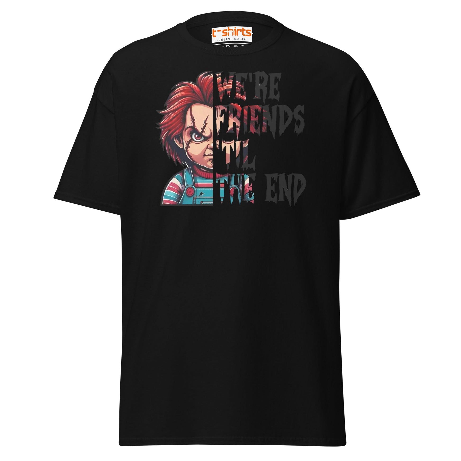 Friends Til The End T-Shirt | Creepy Doll Horror Tee - Black - T-Shirts Online