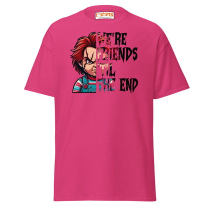 Friends Til The End T-Shirt | Creepy Doll Horror Tee - Heliconia - T-Shirts Online