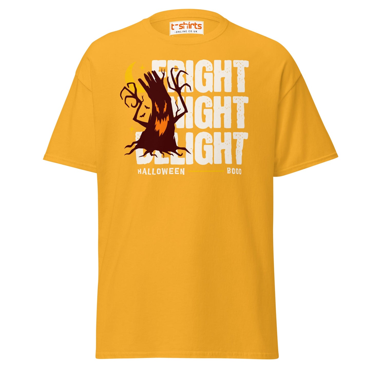 Fright Night Delight Halloween T-Shirt - Gold - T-Shirts Online