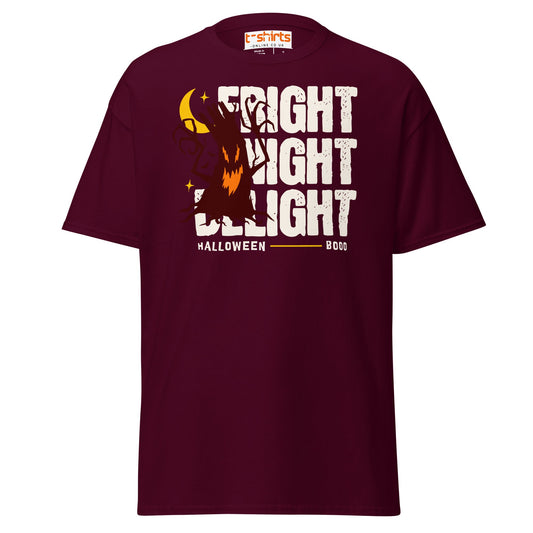 Fright Night Delight Halloween T-Shirt - Maroon - T-Shirts Online