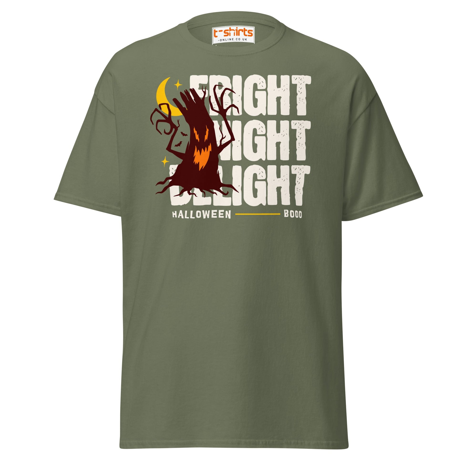 Fright Night Delight Halloween T-Shirt - Military Green - T-Shirts Online