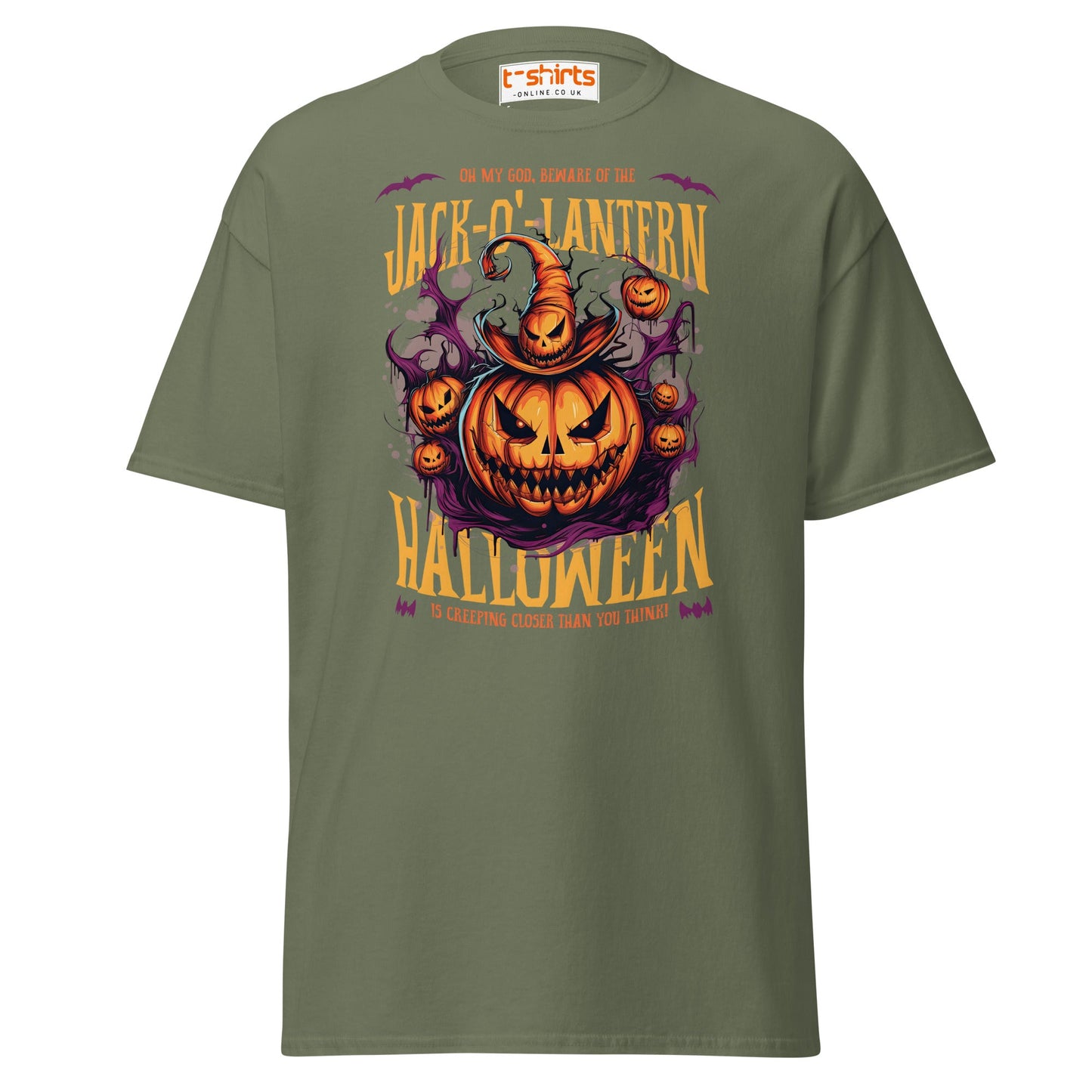 Fright Night Delight Halloween T-Shirt - Military Green - T-Shirts Online