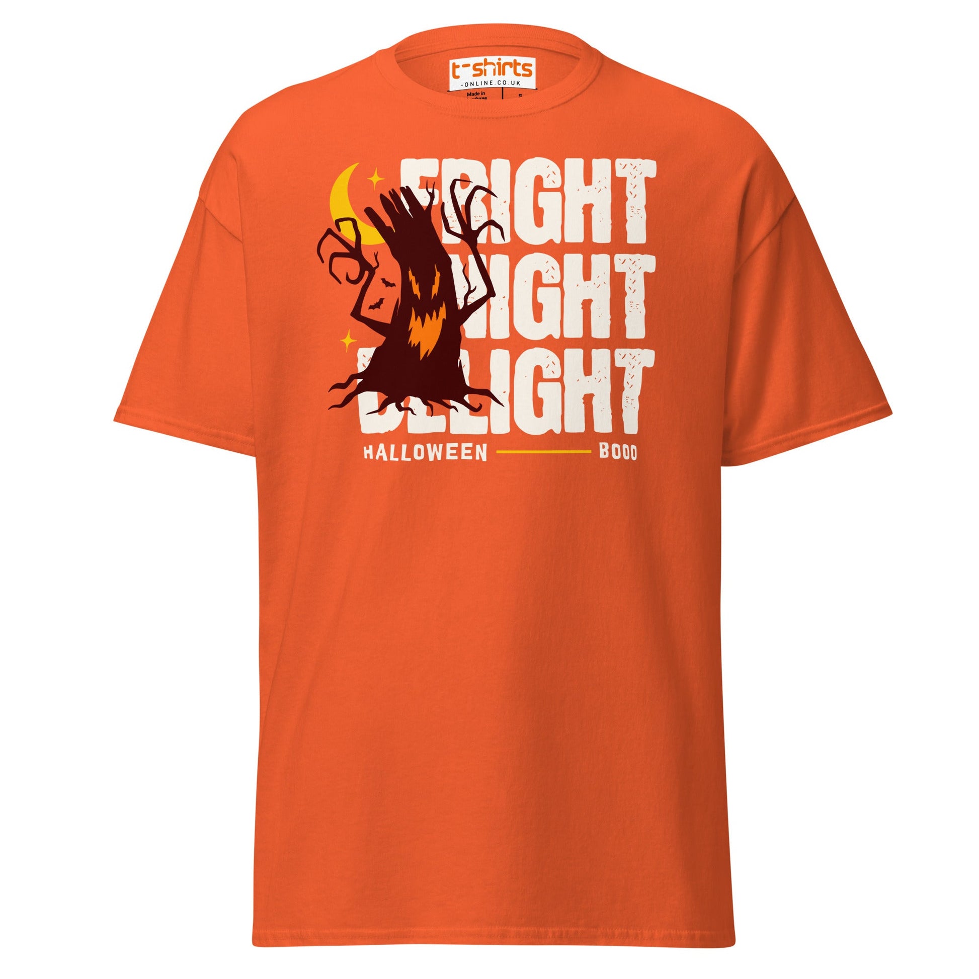 Fright Night Delight Halloween T-Shirt - Orange - T-Shirts Online