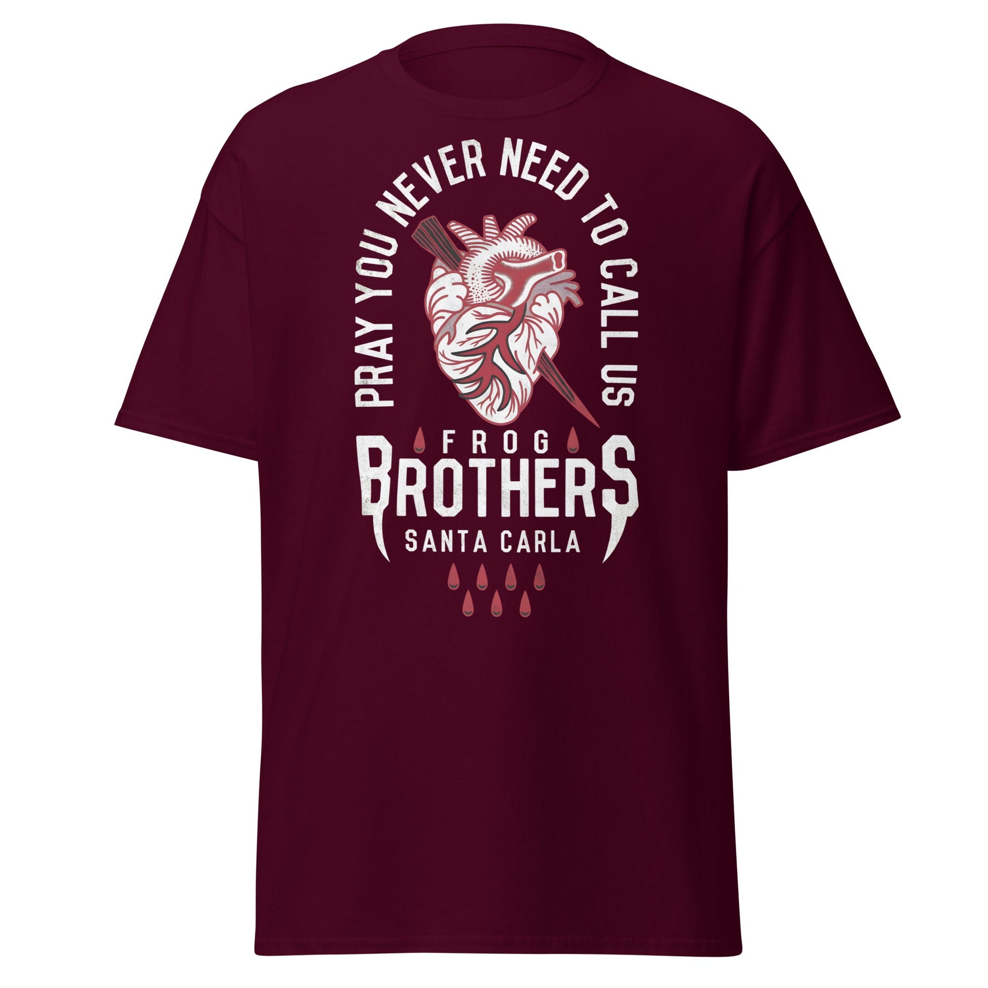 Frog Brothers Santa Carla T-Shirt | Vampire Hunter Tee - Maroon - T-Shirts Online