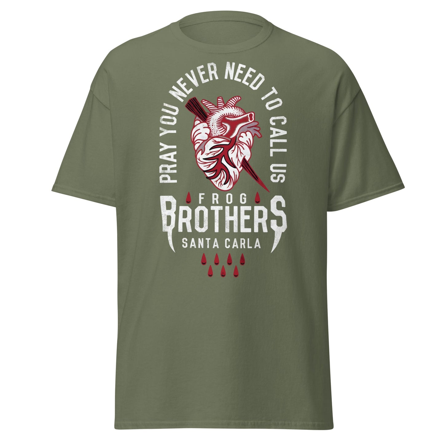 Frog Brothers Santa Carla T-Shirt | Vampire Hunter Tee - Military Green - T-Shirts Online