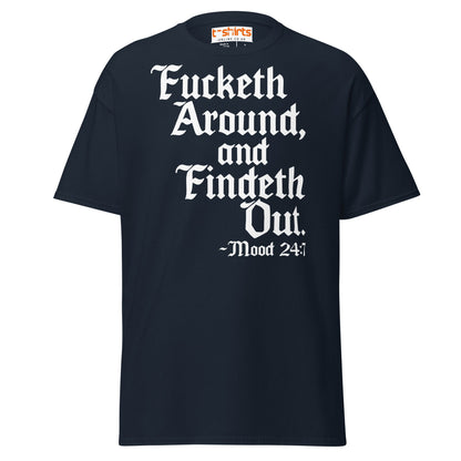 Fucketh Around and Findeth Out T-Shirt – Funny Medieval Tee - Navy - T-Shirts Online