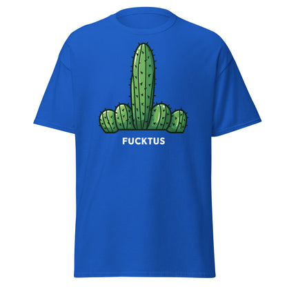 Fucktus Funny Cactus Middle Finger T-Shirt | Adult Humor Tee - Royal - T-Shirts Online