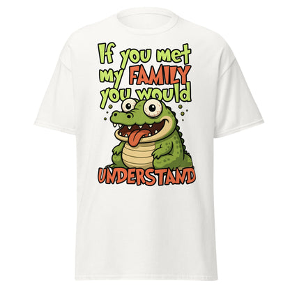 Funny Alligator Family Humor T-Shirt | Relatable Chaos Tee - White - T-Shirts Online