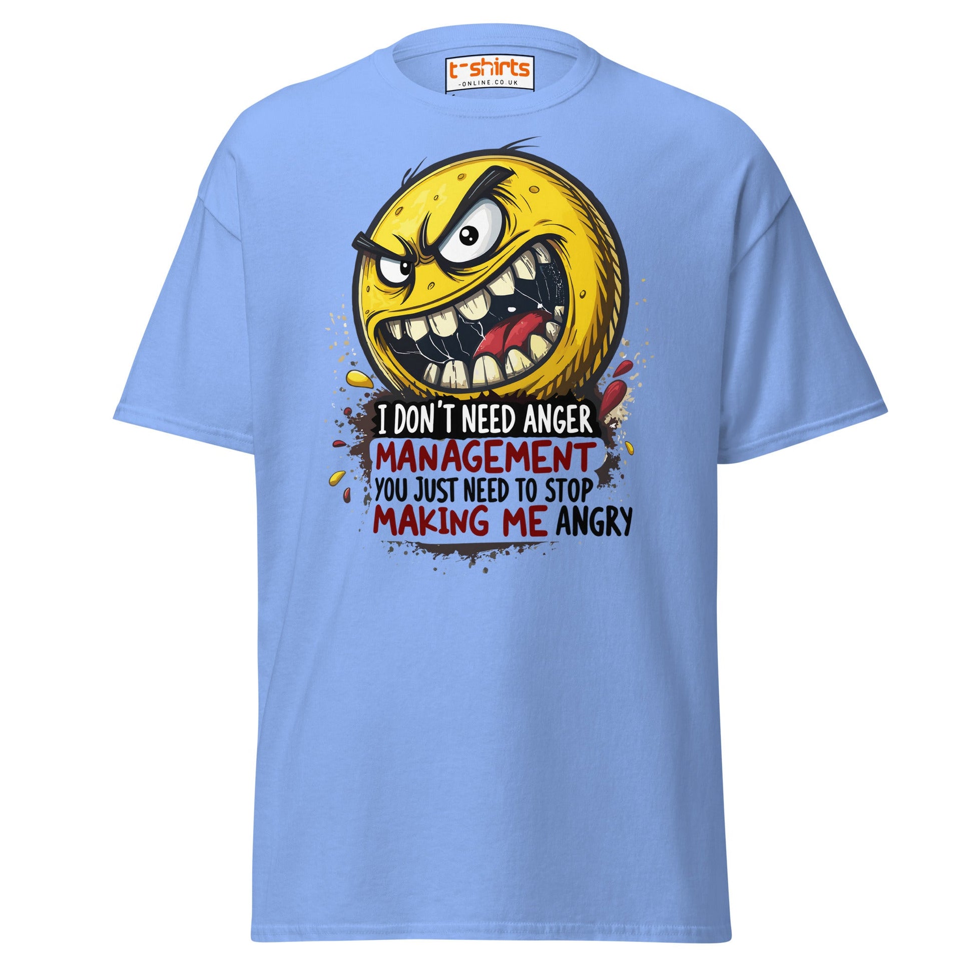 Funny Anger Management T-Shirt | Cartoon Rage Face Tee - Carolina Blue - T-Shirts Online