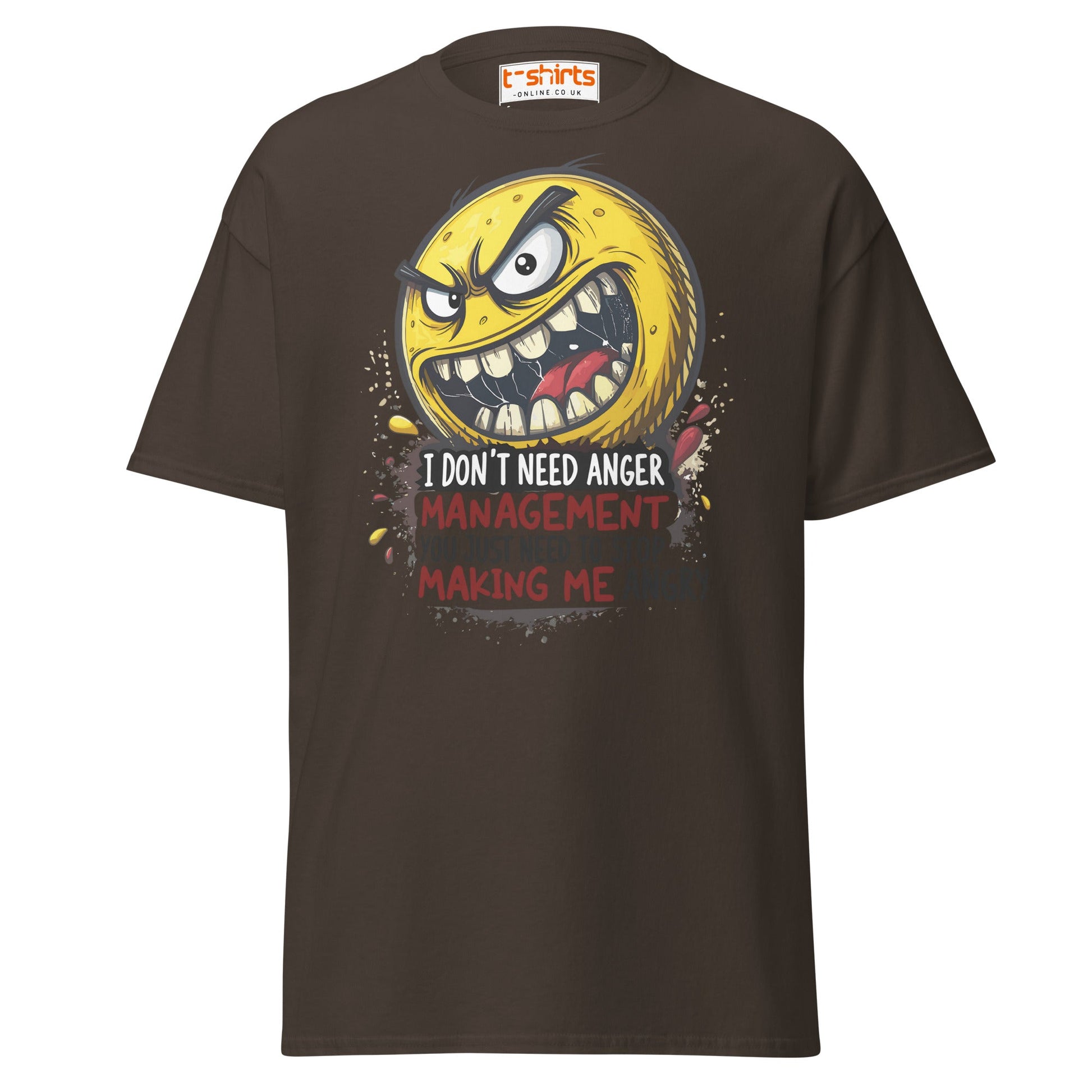 Funny Anger Management T-Shirt | Cartoon Rage Face Tee - Dark Chocolate - T-Shirts Online