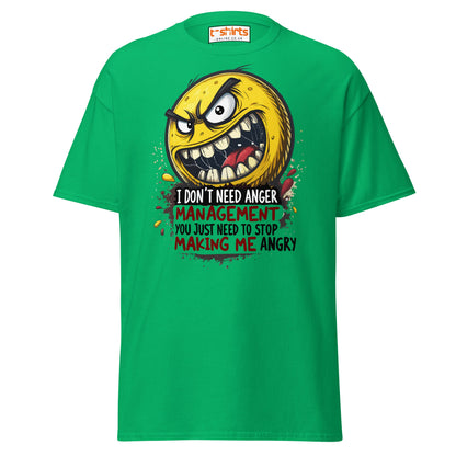 Funny Anger Management T-Shirt | Cartoon Rage Face Tee - Irish Green - T-Shirts Online