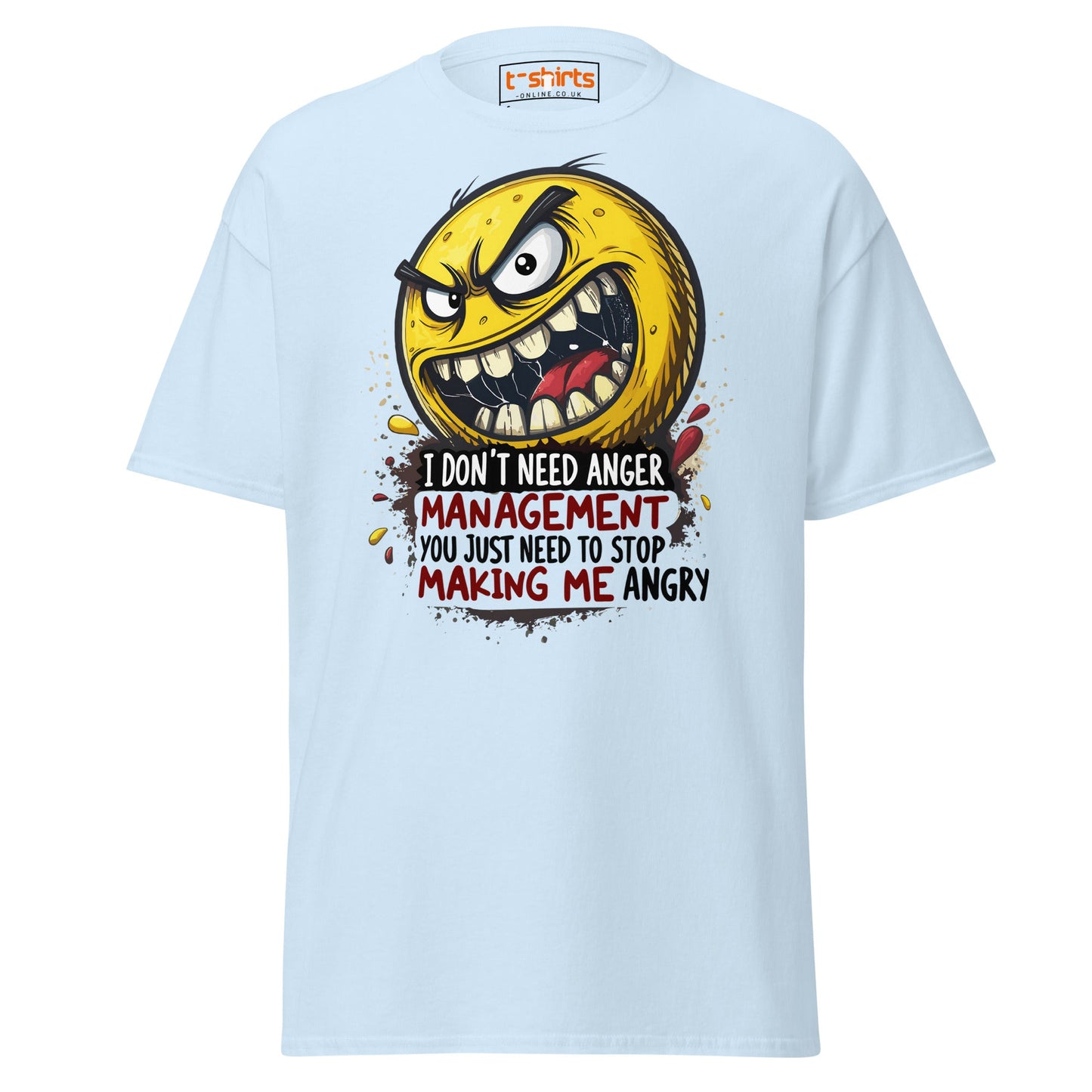 Funny Anger Management T-Shirt | Cartoon Rage Face Tee - Light Blue - T-Shirts Online