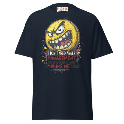 Funny Anger Management T-Shirt | Cartoon Rage Face Tee - Navy - T-Shirts Online