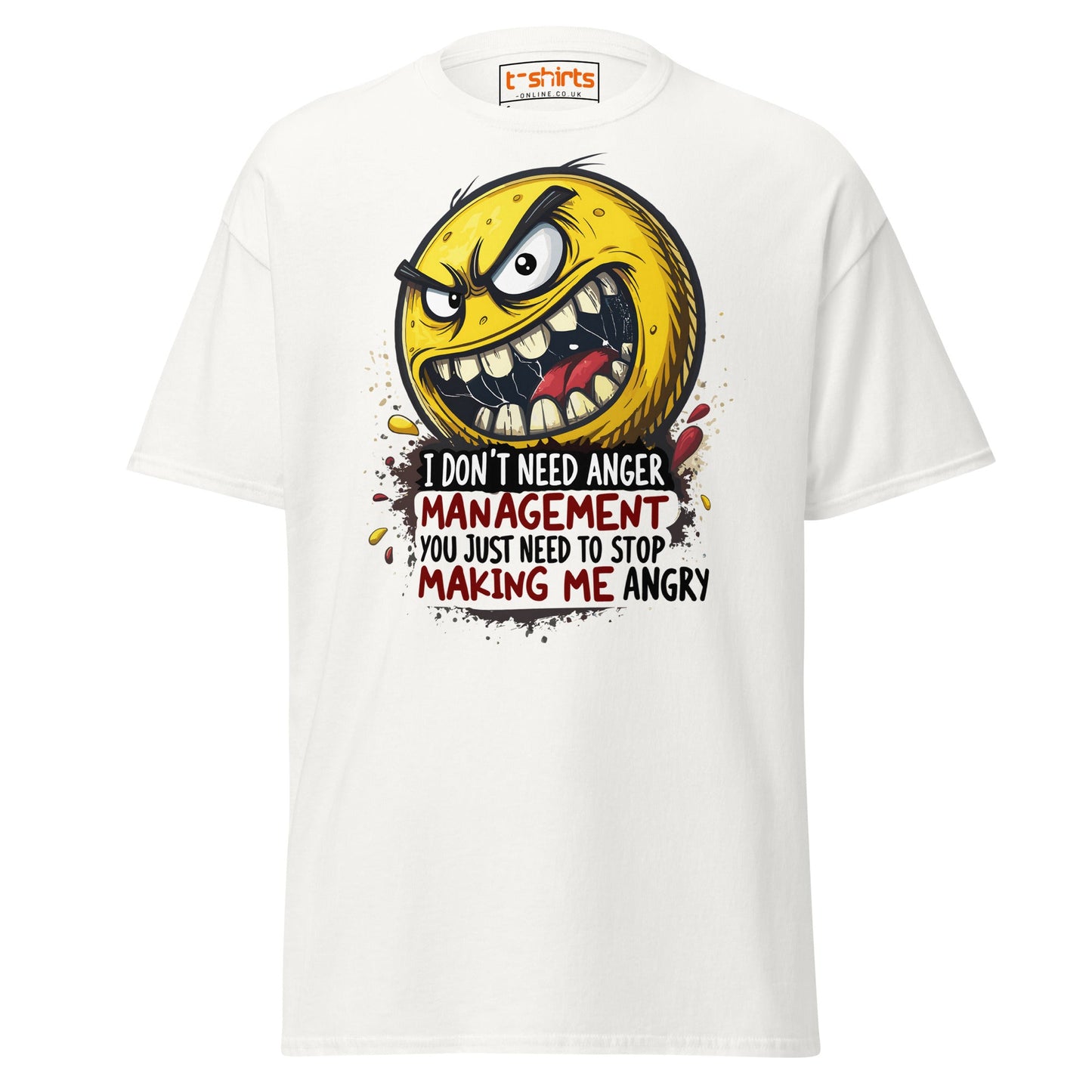 Funny Anger Management T-Shirt | Cartoon Rage Face Tee - White - T-Shirts Online