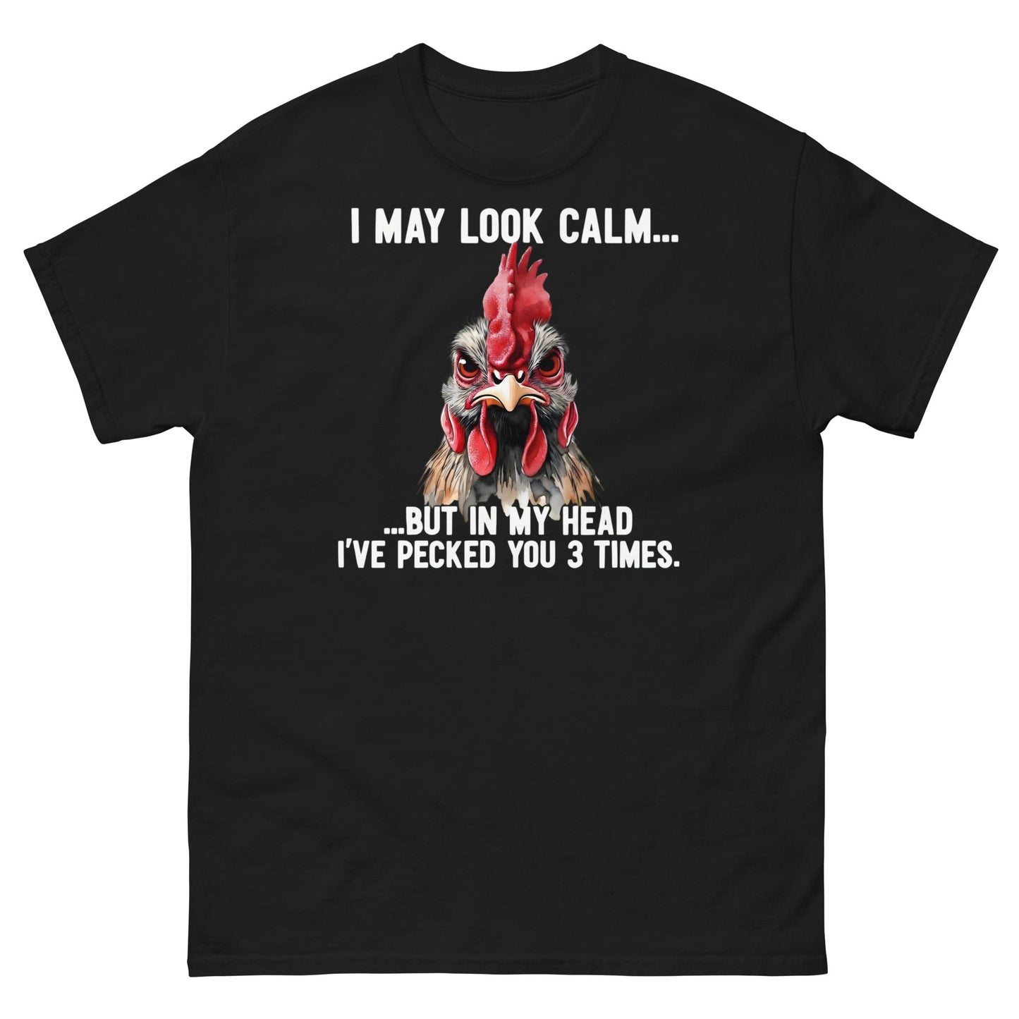 Funny Angry Rooster T-Shirt - Sarcastic Chicken Tee - Black - T-Shirts Online