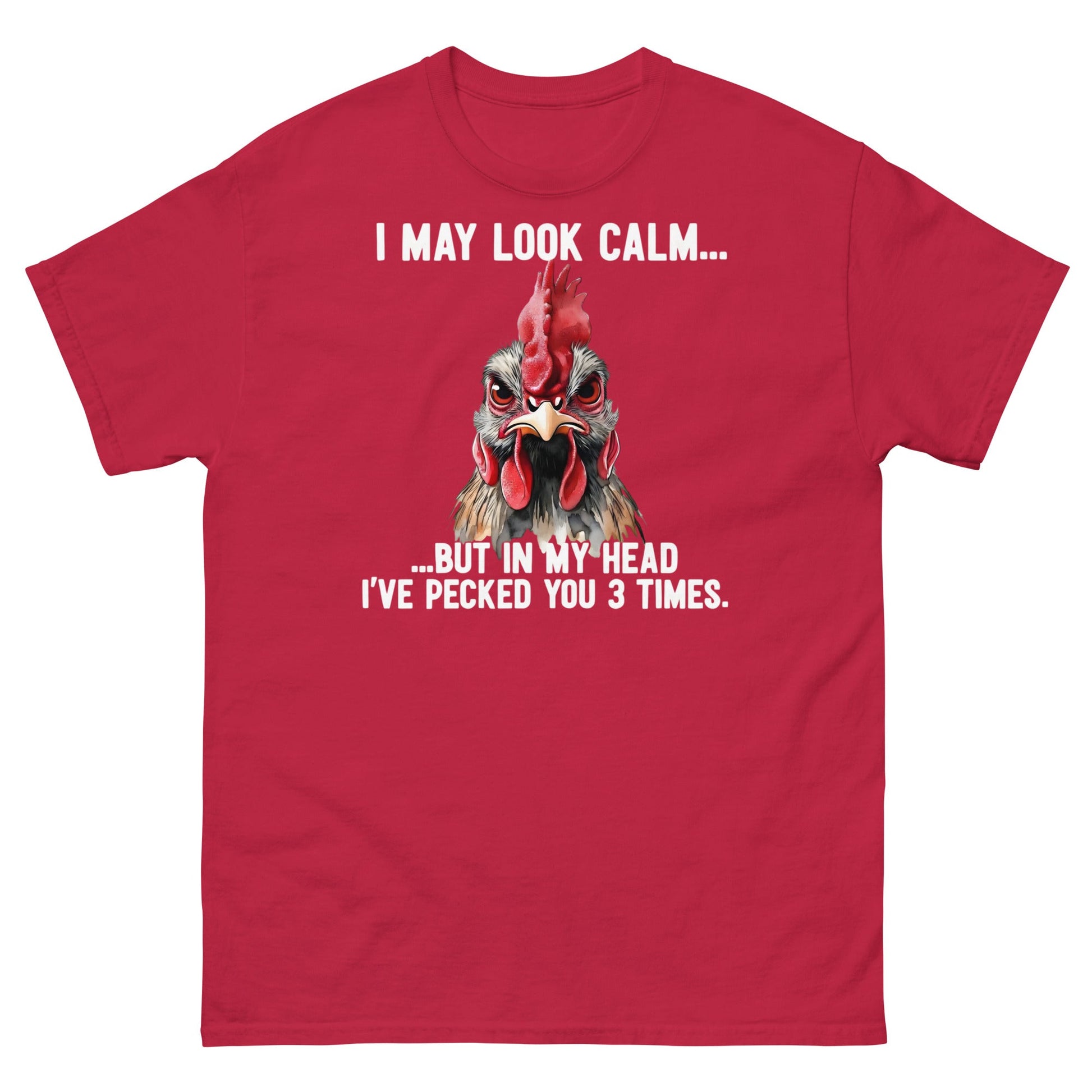 Funny Angry Rooster T-Shirt - Sarcastic Chicken Tee - Cardinal - T-Shirts Online