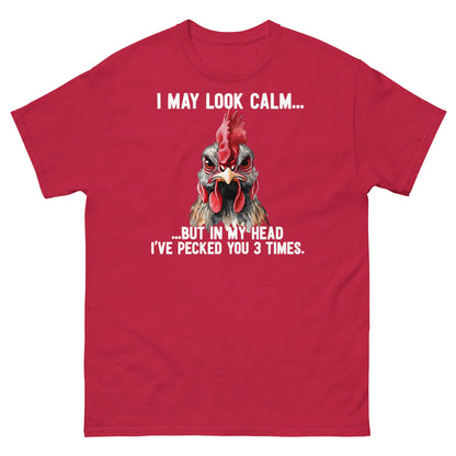 Funny Angry Rooster T-Shirt - Sarcastic Chicken Tee - Cardinal - T-Shirts Online