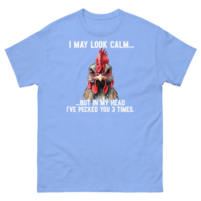 Funny Angry Rooster T-Shirt - Sarcastic Chicken Tee - Carolina Blue - T-Shirts Online