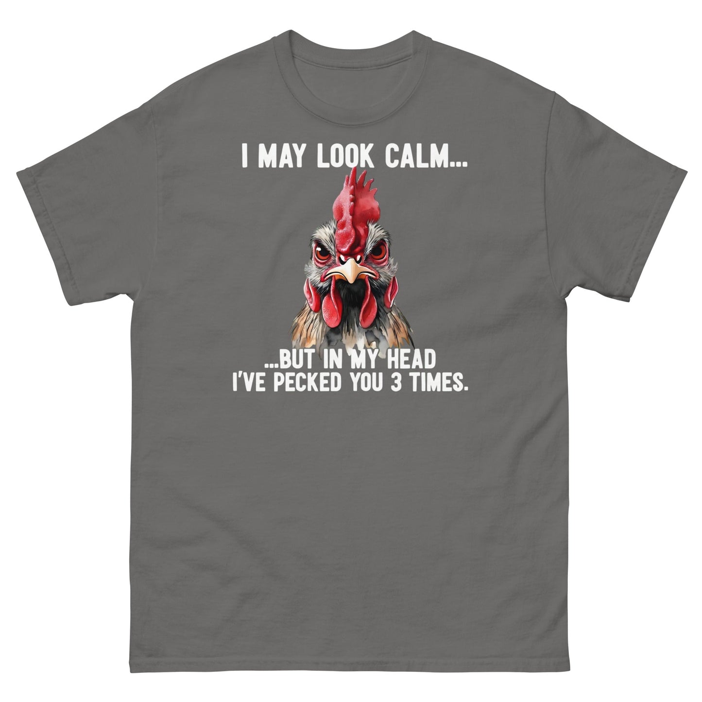 Funny Angry Rooster T-Shirt - Sarcastic Chicken Tee - Charcoal - T-Shirts Online