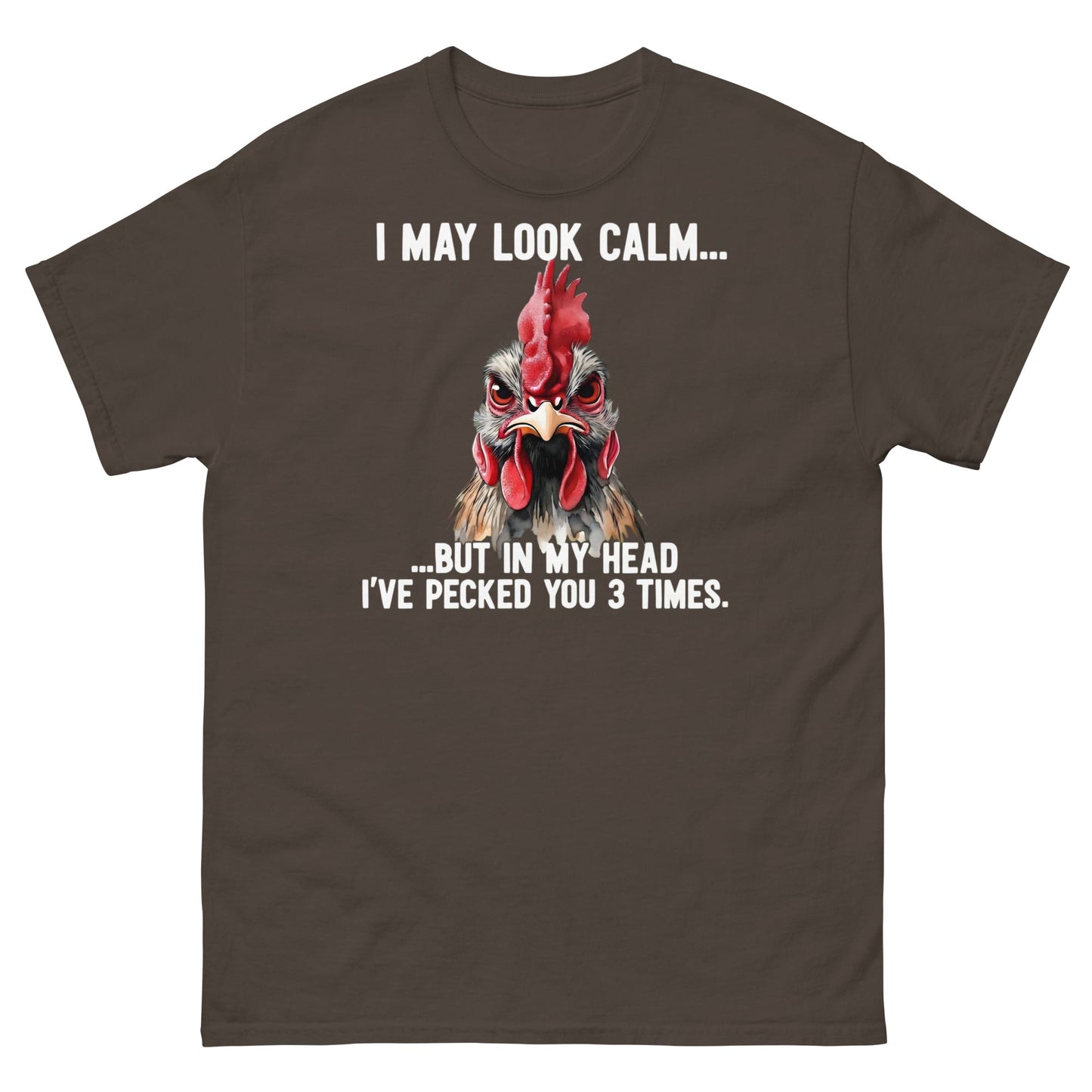 Funny Angry Rooster T-Shirt - Sarcastic Chicken Tee - Dark Chocolate - T-Shirts Online