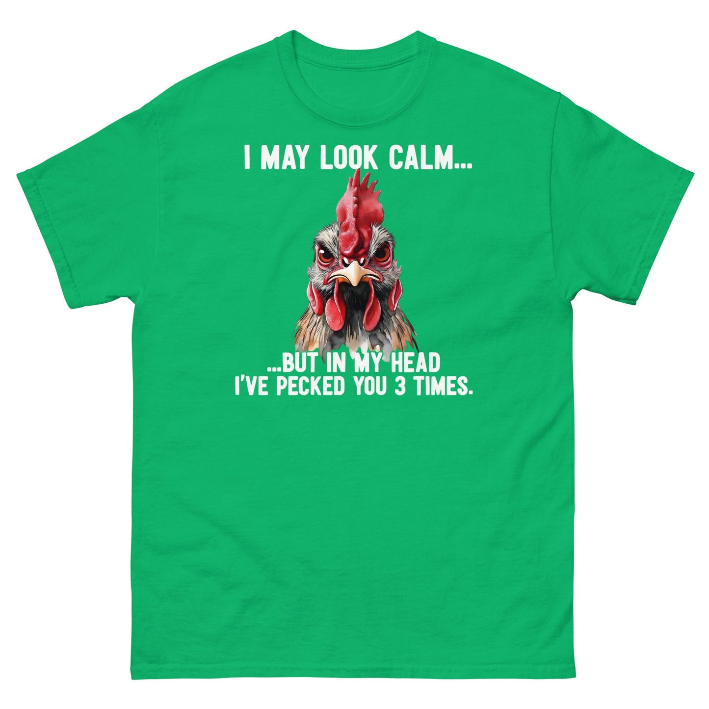 Funny Angry Rooster T-Shirt - Sarcastic Chicken Tee - Irish Green - T-Shirts Online