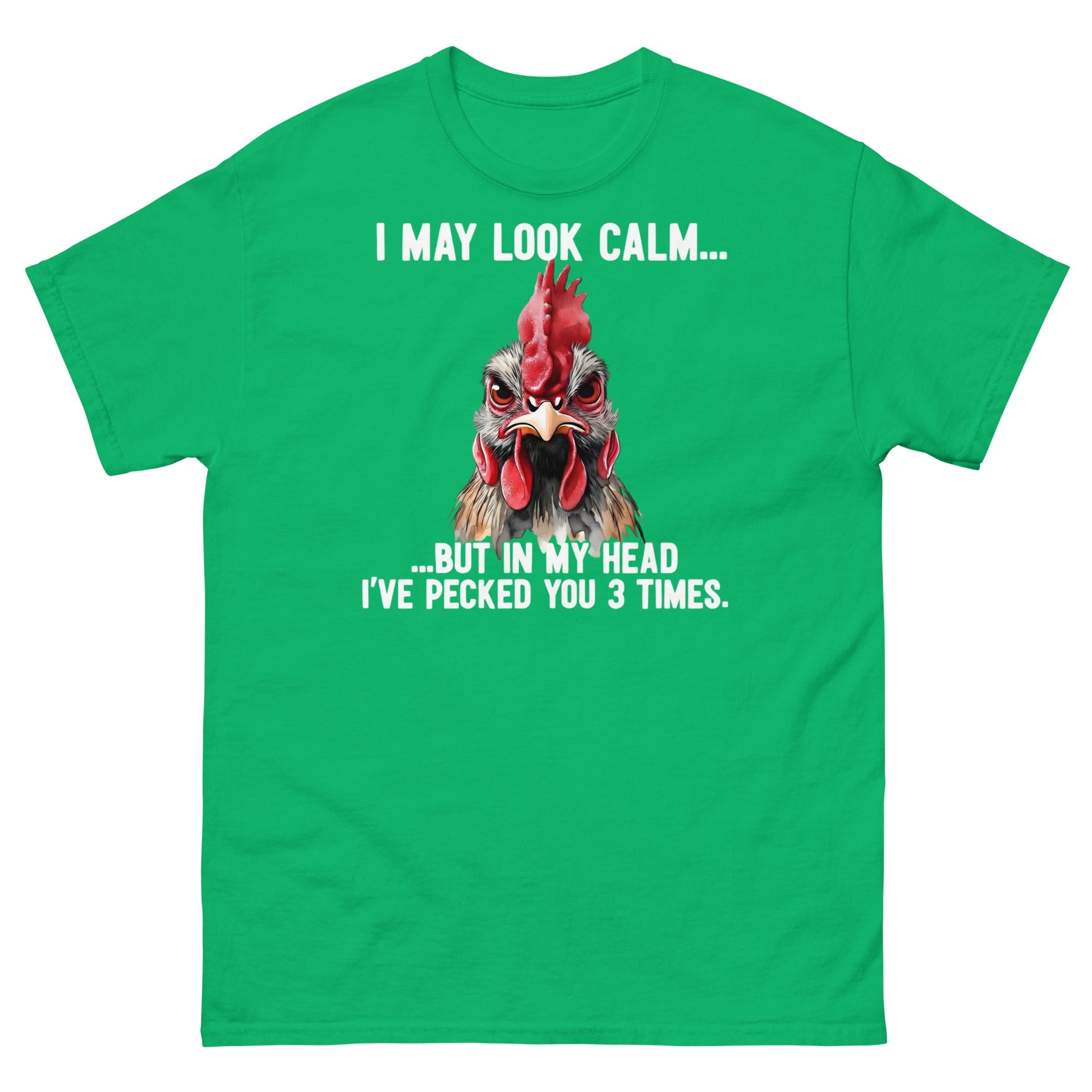 Funny Angry Rooster T-Shirt - Sarcastic Chicken Tee - Irish Green - T-Shirts Online