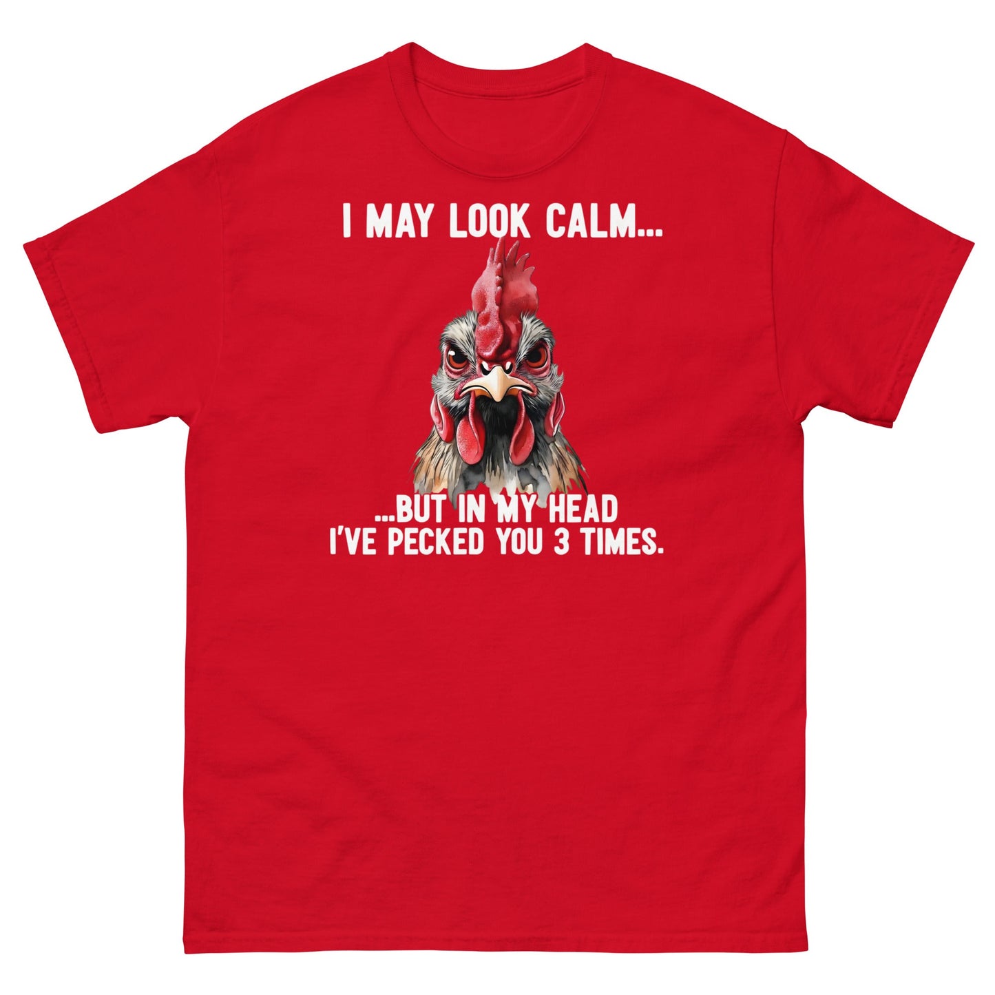 Funny Angry Rooster T-Shirt - Sarcastic Chicken Tee - Red - T-Shirts Online