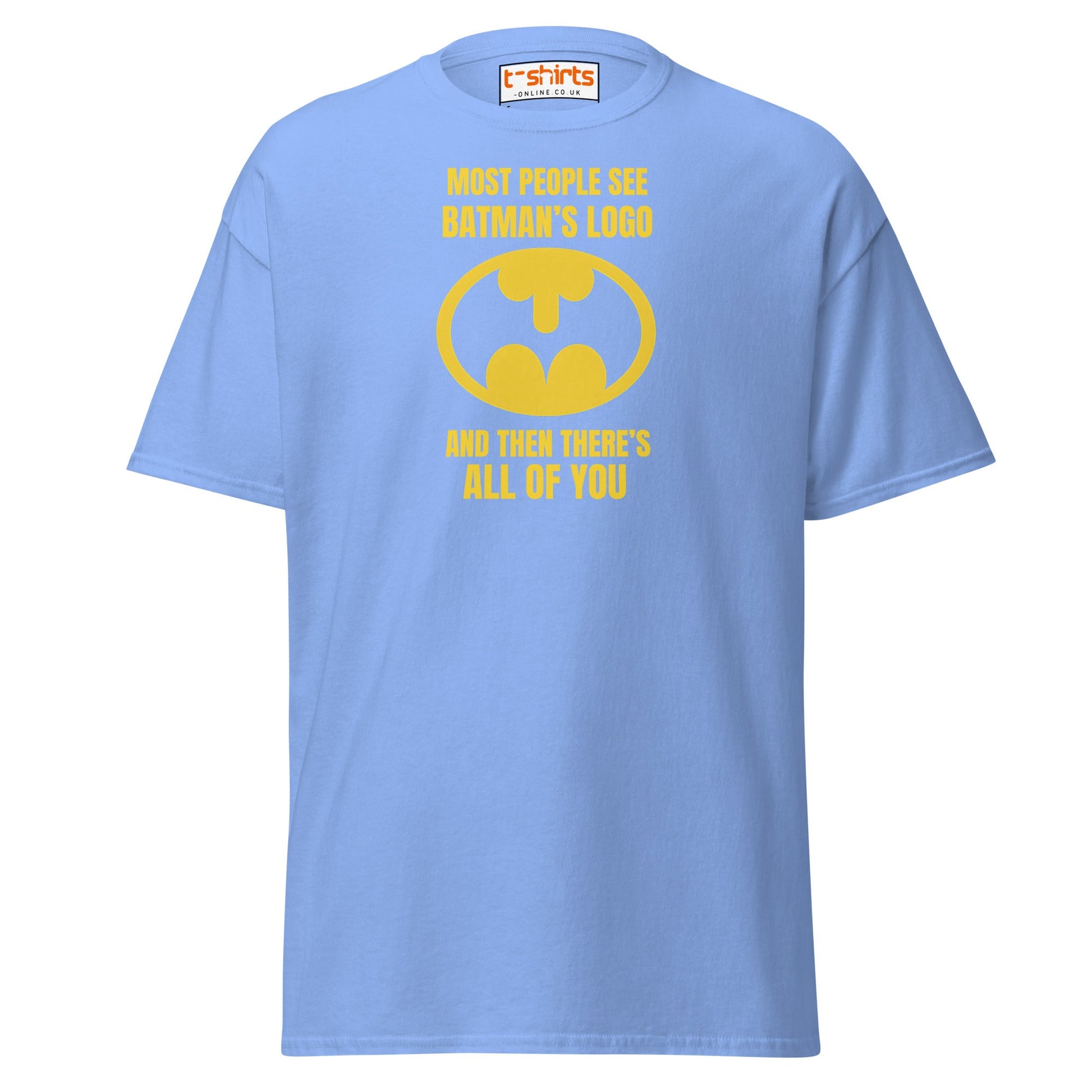 Funny Batman Parody Logo T-Shirt - Carolina Blue - T-Shirts Online