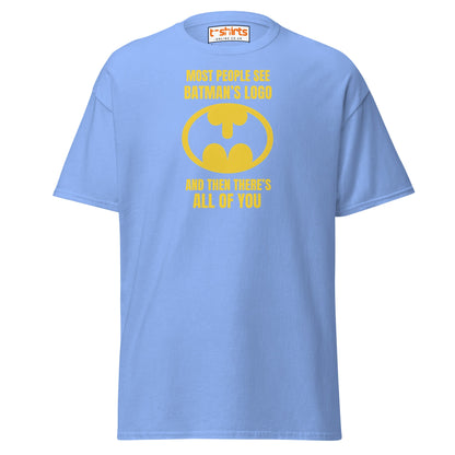 Funny Batman Parody Logo T-Shirt - Carolina Blue - T-Shirts Online