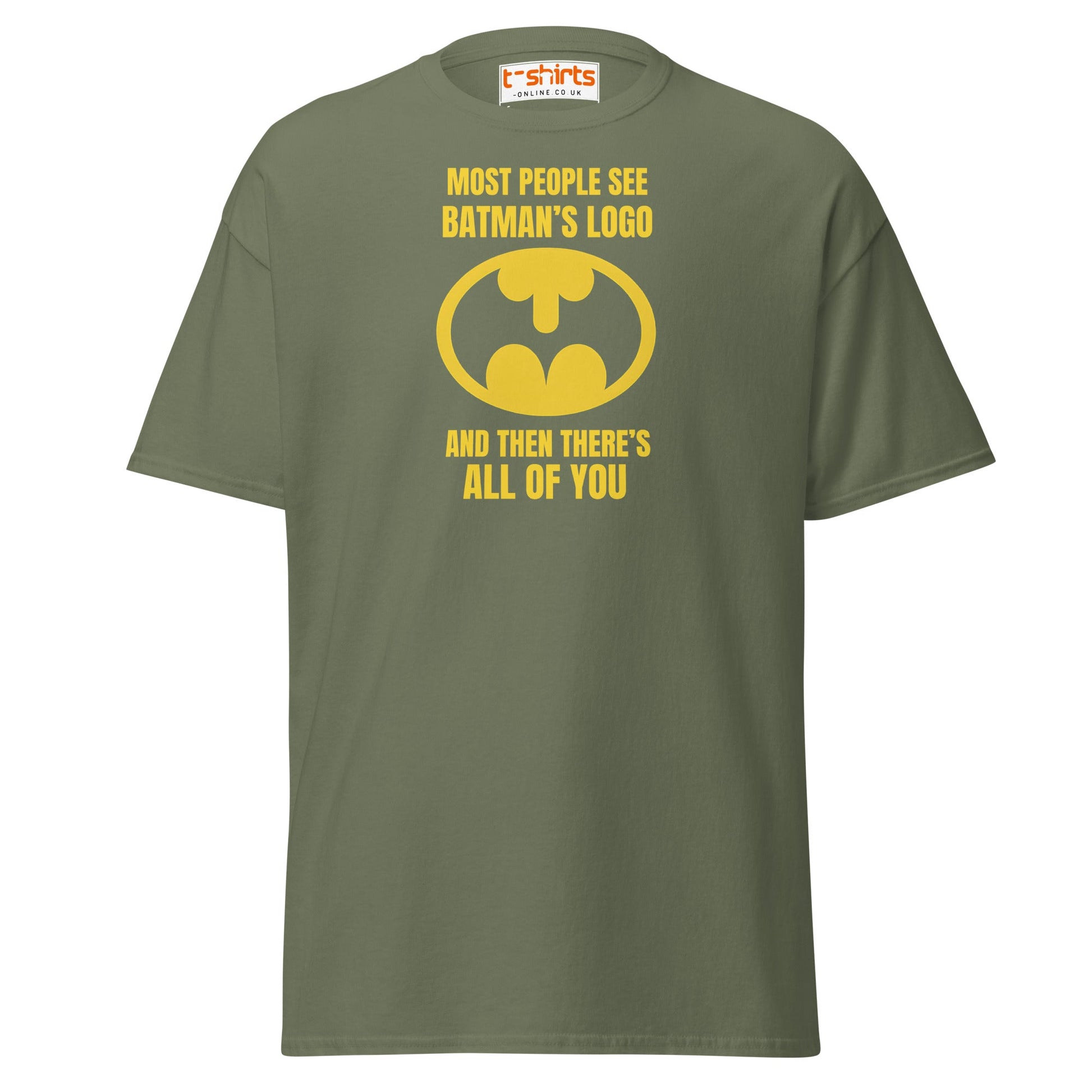 Funny Batman Parody Logo T-Shirt - Military Green - T-Shirts Online