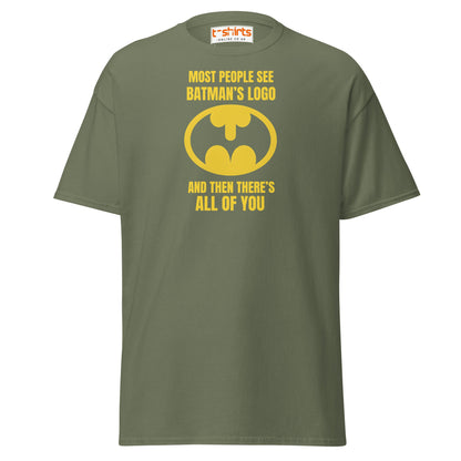 Funny Batman Parody Logo T-Shirt - Military Green - T-Shirts Online