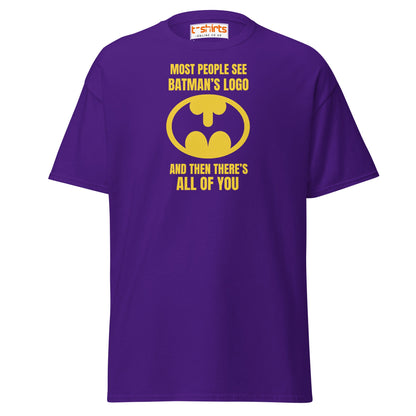 Funny Batman Parody Logo T-Shirt - Purple - T-Shirts Online