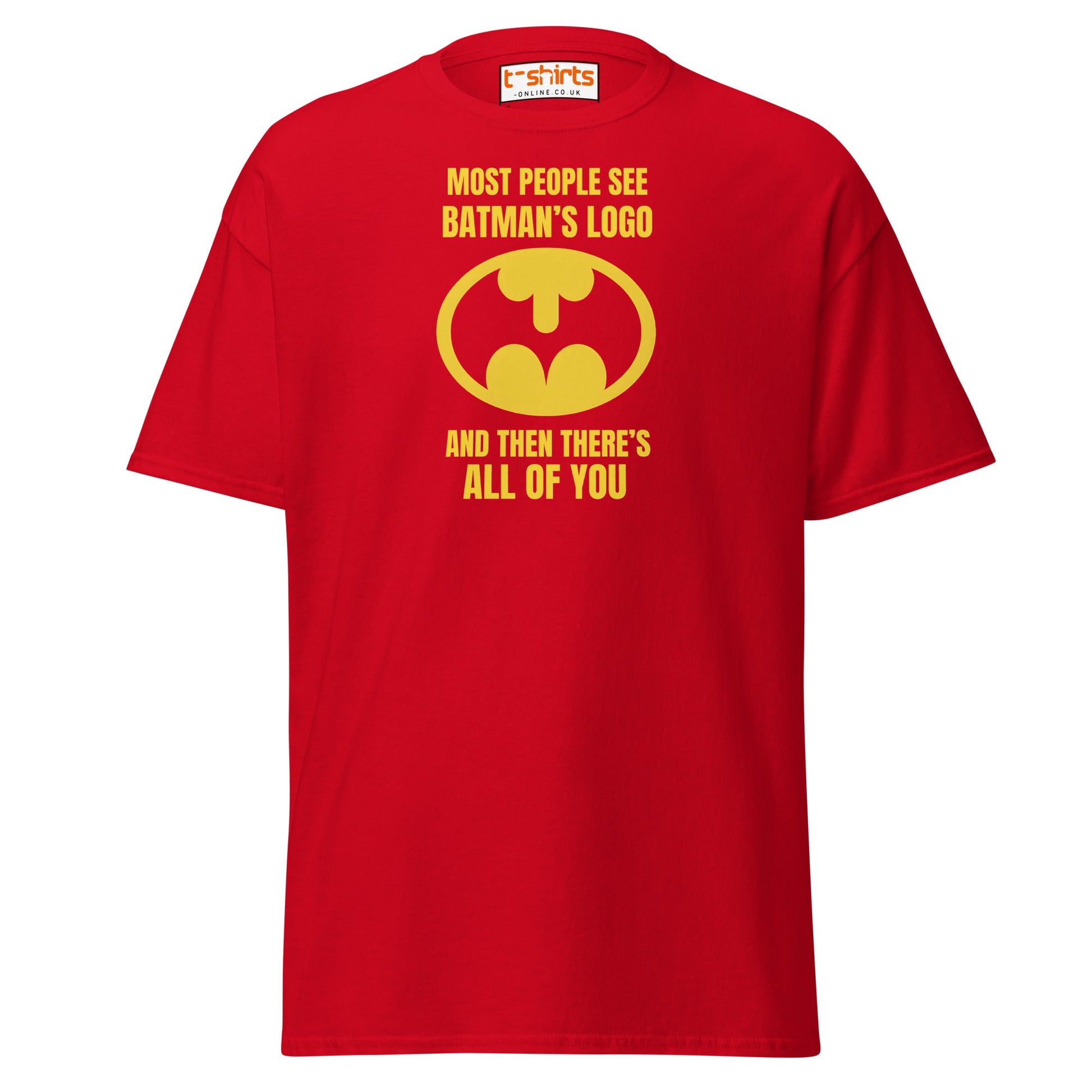 Funny Batman Parody Logo T-Shirt - Red - T-Shirts Online