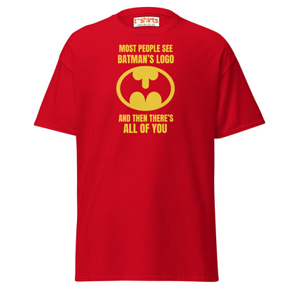 Funny Batman Parody Logo T-Shirt - Red - T-Shirts Online