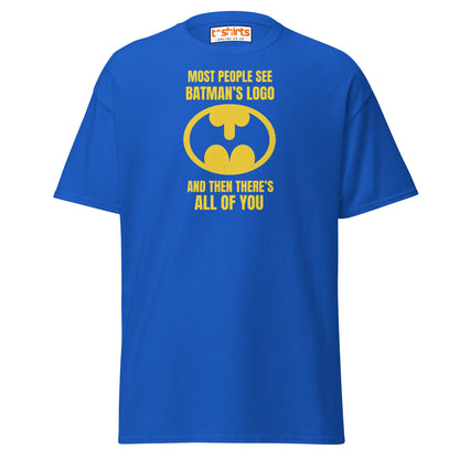 Funny Batman Parody Logo T-Shirt - Royal - T-Shirts Online