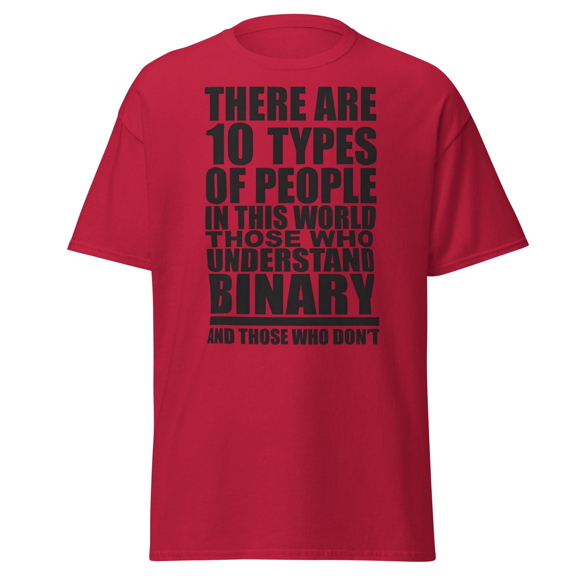 Funny Binary Code T-Shirt - 10 Types of People Tee - Cardinal - T-Shirts Online