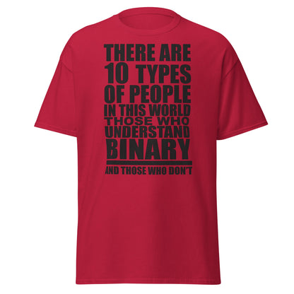 Funny Binary Code T-Shirt - 10 Types of People Tee - Cardinal - T-Shirts Online