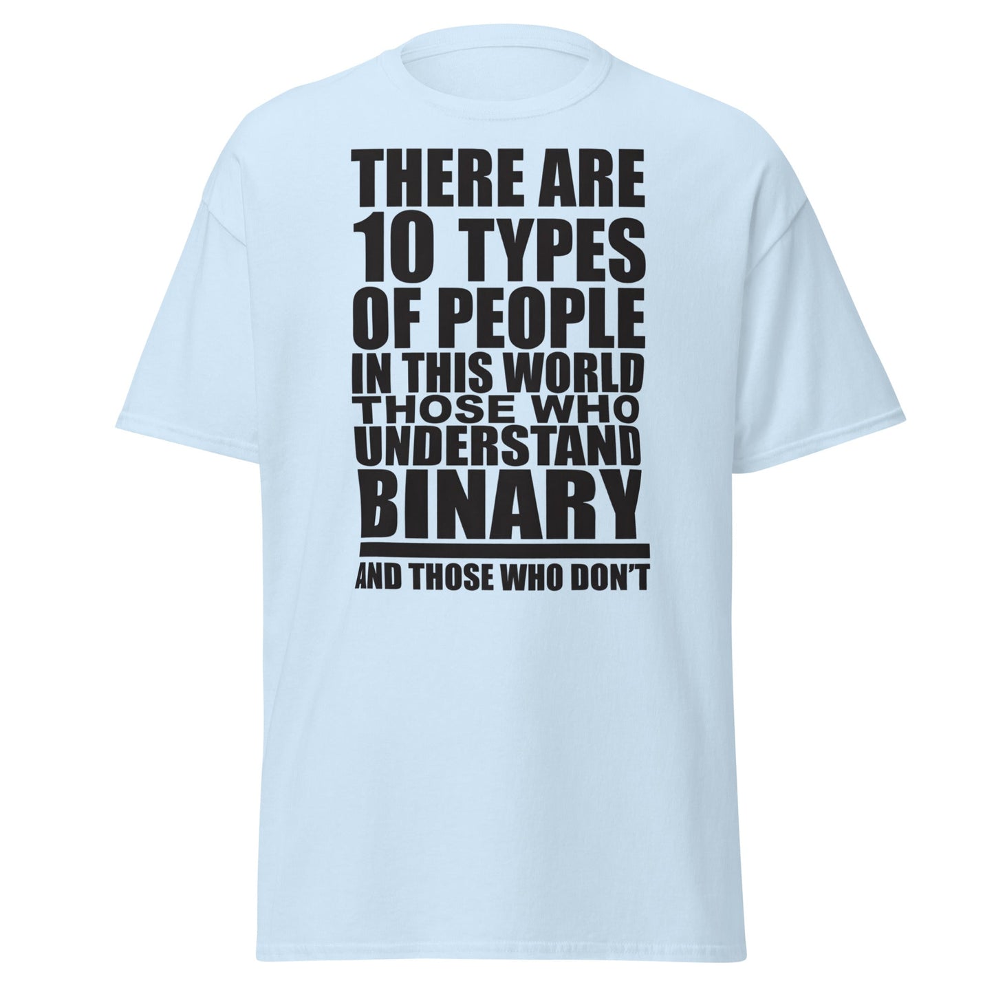 Funny Binary Code T-Shirt - 10 Types of People Tee - Light Blue - T-Shirts Online